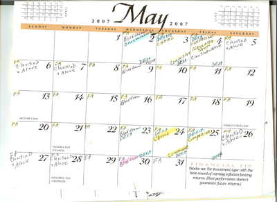 Chemo calendar